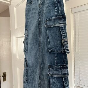 Wash Lab Denim Cargo Skirt